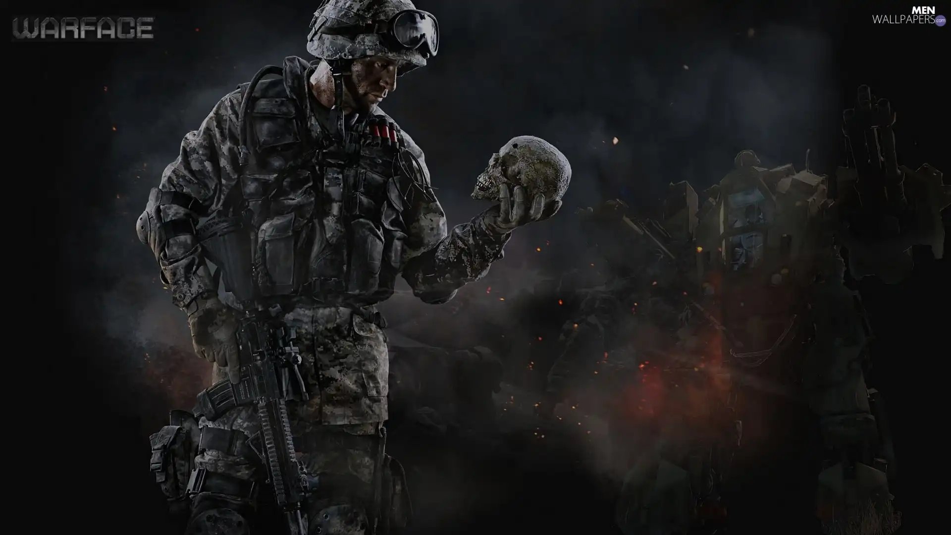 game, soldier, skull, Warface